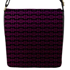 Pink Black Retro Tiki Pattern Flap Messenger Bag (s) by BrightVibesDesign