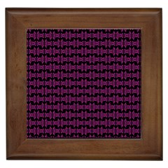 Pink Black Retro Tiki Pattern Framed Tiles