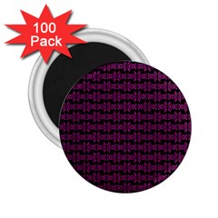 Pink Black Retro Tiki Pattern 2 25  Magnets (100 Pack)  by BrightVibesDesign