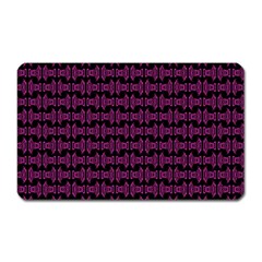 Pink Black Retro Tiki Pattern Magnet (rectangular) by BrightVibesDesign