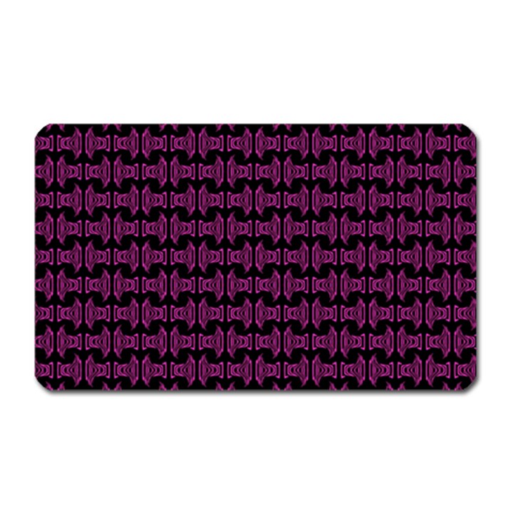 Pink Black Retro Tiki Pattern Magnet (Rectangular)