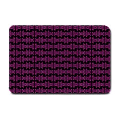 Pink Black Retro Tiki Pattern Small Doormat  by BrightVibesDesign