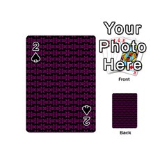 Pink Black Retro Tiki Pattern Playing Cards 54 (mini)  by BrightVibesDesign