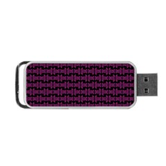 Pink Black Retro Tiki Pattern Portable Usb Flash (one Side) by BrightVibesDesign