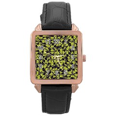 Modern Abstract Interlace Rose Gold Leather Watch  by dflcprints