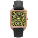 Modern Abstract Interlace Rose Gold Leather Watch  Front