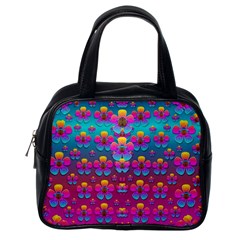 Freedom Peace Flowers Raining In Rainbows Classic Handbags (one Side)