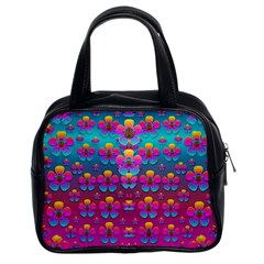 Freedom Peace Flowers Raining In Rainbows Classic Handbags (2 Sides)