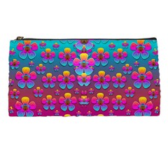 Freedom Peace Flowers Raining In Rainbows Pencil Cases by pepitasart