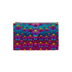 Freedom Peace Flowers Raining In Rainbows Cosmetic Bag (small) 