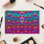 Freedom Peace Flowers Raining In Rainbows Cosmetic Bag (Large)  Front