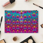 Freedom Peace Flowers Raining In Rainbows Cosmetic Bag (Large)  Back