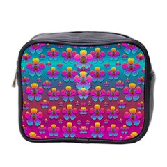 Freedom Peace Flowers Raining In Rainbows Mini Toiletries Bag 2-side