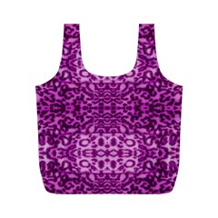 Lion In Purple Full Print Recycle Bags (m)  by pepitasart