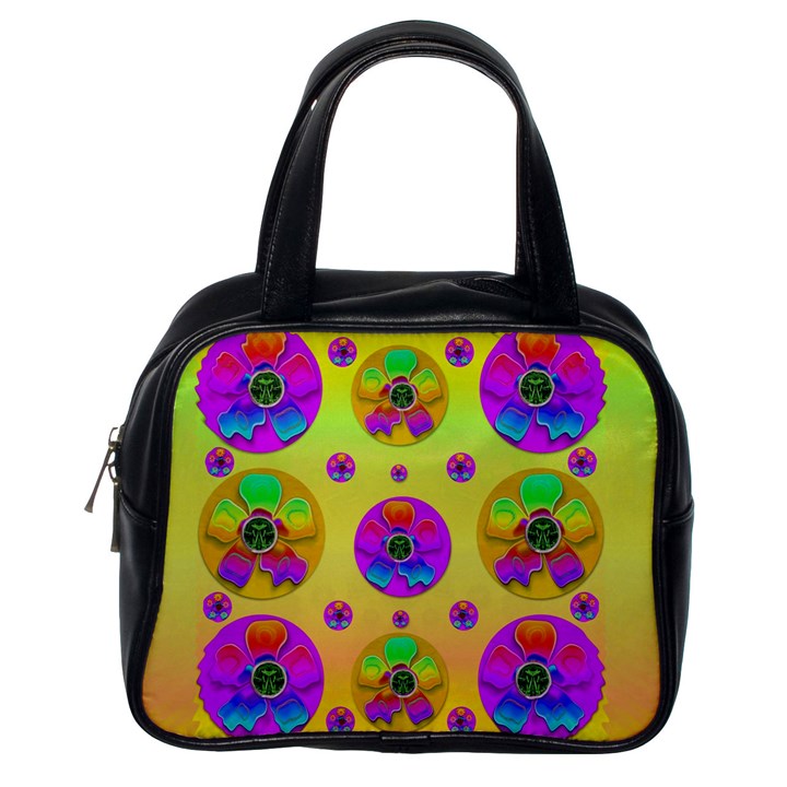 Floral Love And Why Not In Neon Classic Handbags (One Side)