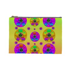 Floral Love And Why Not In Neon Cosmetic Bag (large) 