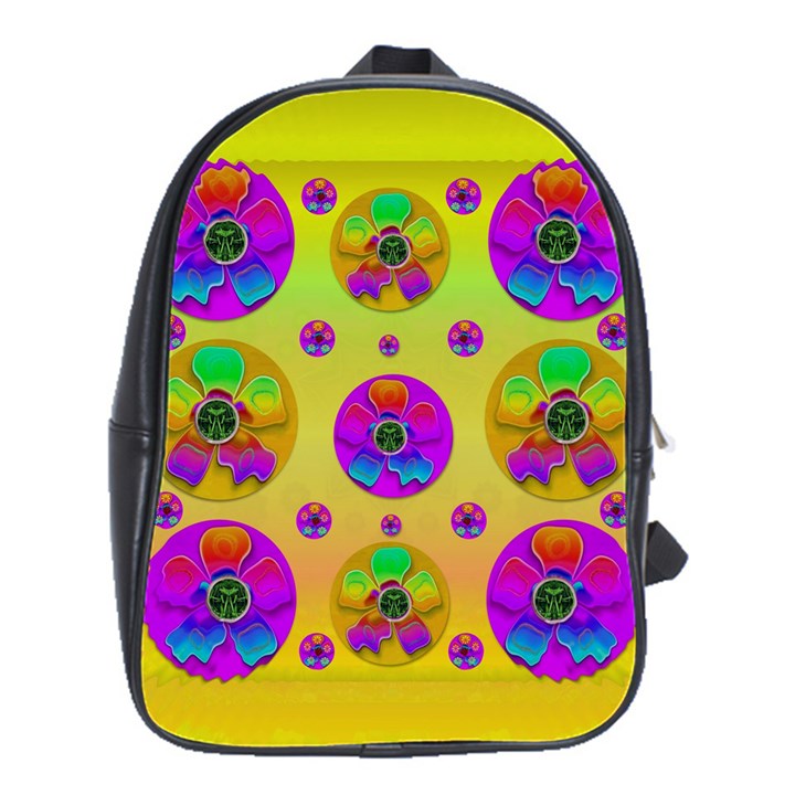 Floral Love And Why Not In Neon School Bags(Large) 