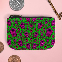 Fantasy Valentine In Floral Love And Peace Time Mini Coin Purses