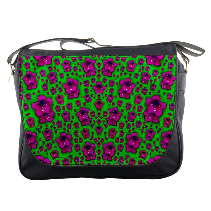 Fantasy Valentine In Floral Love And Peace Time Messenger Bags