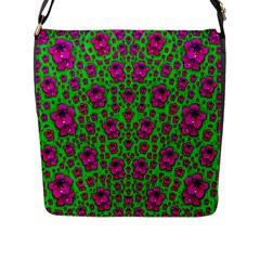 Fantasy Valentine In Floral Love And Peace Time Flap Messenger Bag (l) 