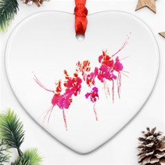 Minimal Floral Print Ornament (heart) 