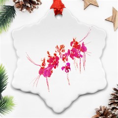 Minimal Floral Print Snowflake Ornament (2-side) by dflcprints