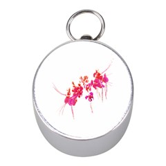 Minimal Floral Print Mini Silver Compasses