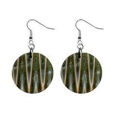 Green Brown Zigzag Mini Button Earrings by BrightVibesDesign