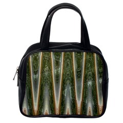 Green Brown Zigzag Classic Handbags (one Side) by BrightVibesDesign