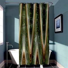 Green Brown Zigzag Shower Curtain 36  X 72  (stall) 