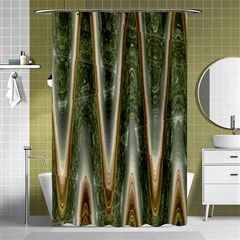 Green Brown Zigzag Shower Curtain 48  X 72  (small) 