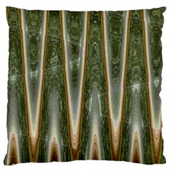 Green Brown Zigzag Large Flano Cushion Case (one Side)