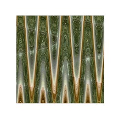 Green Brown Zigzag Small Satin Scarf (square) 