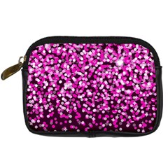 Pink Glitter Rain Digital Camera Cases by KirstenStar