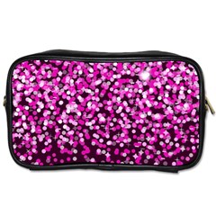 Pink Glitter Rain Toiletries Bags by KirstenStar