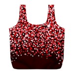 Red Glitter Rain Full Print Recycle Bags (L)  Back