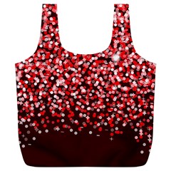 Red Glitter Rain Full Print Recycle Bags (l) 