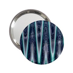 Blue Turquoise Zigzag Pattern 2 25  Handbag Mirrors