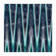 Blue Turquoise Zigzag Pattern Medium Glasses Cloth (2-side) by BrightVibesDesign