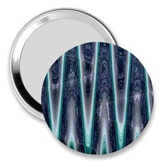 Blue Turquoise Zigzag Pattern 3  Handbag Mirrors by BrightVibesDesign