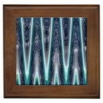 Blue Turquoise Zigzag Pattern Framed Tiles Front