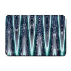 Blue Turquoise Zigzag Pattern Small Doormat  by BrightVibesDesign