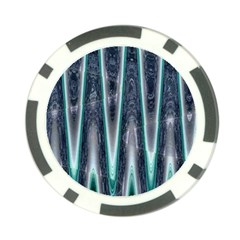 Blue Turquoise Zigzag Pattern Poker Chip Card Guards by BrightVibesDesign