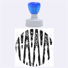 Blue Turquoise Zigzag Pattern Rubber Round Stamps (large)