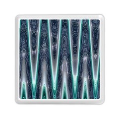 Blue Turquoise Zigzag Pattern Memory Card Reader (square) 