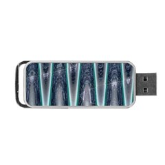 Blue Turquoise Zigzag Pattern Portable Usb Flash (two Sides)