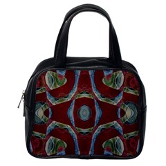 Fancy Maroon Blue Design Classic Handbags (one Side) by BrightVibesDesign