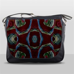 Fancy Maroon Blue Design Messenger Bags by BrightVibesDesign