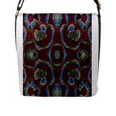 Fancy Maroon Blue Design Flap Messenger Bag (l)  by BrightVibesDesign