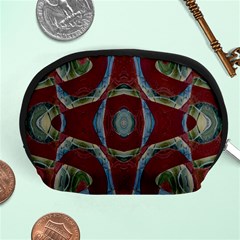 Fancy Maroon Blue Design Accessory Pouches (medium) 